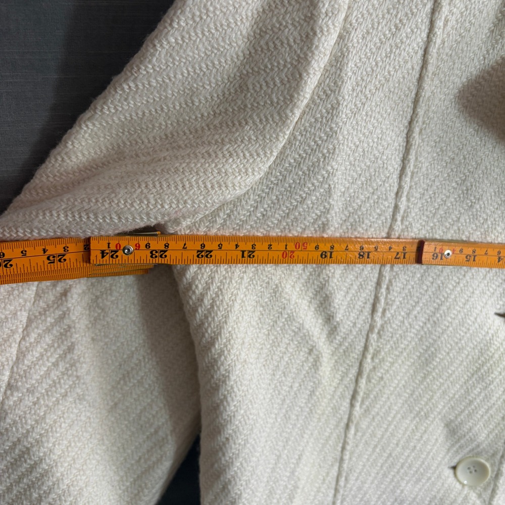New York & Company Ivory Textured Coat Winter Wedding Y2K Retro Dressy Outerwea - Picture 7 of 10